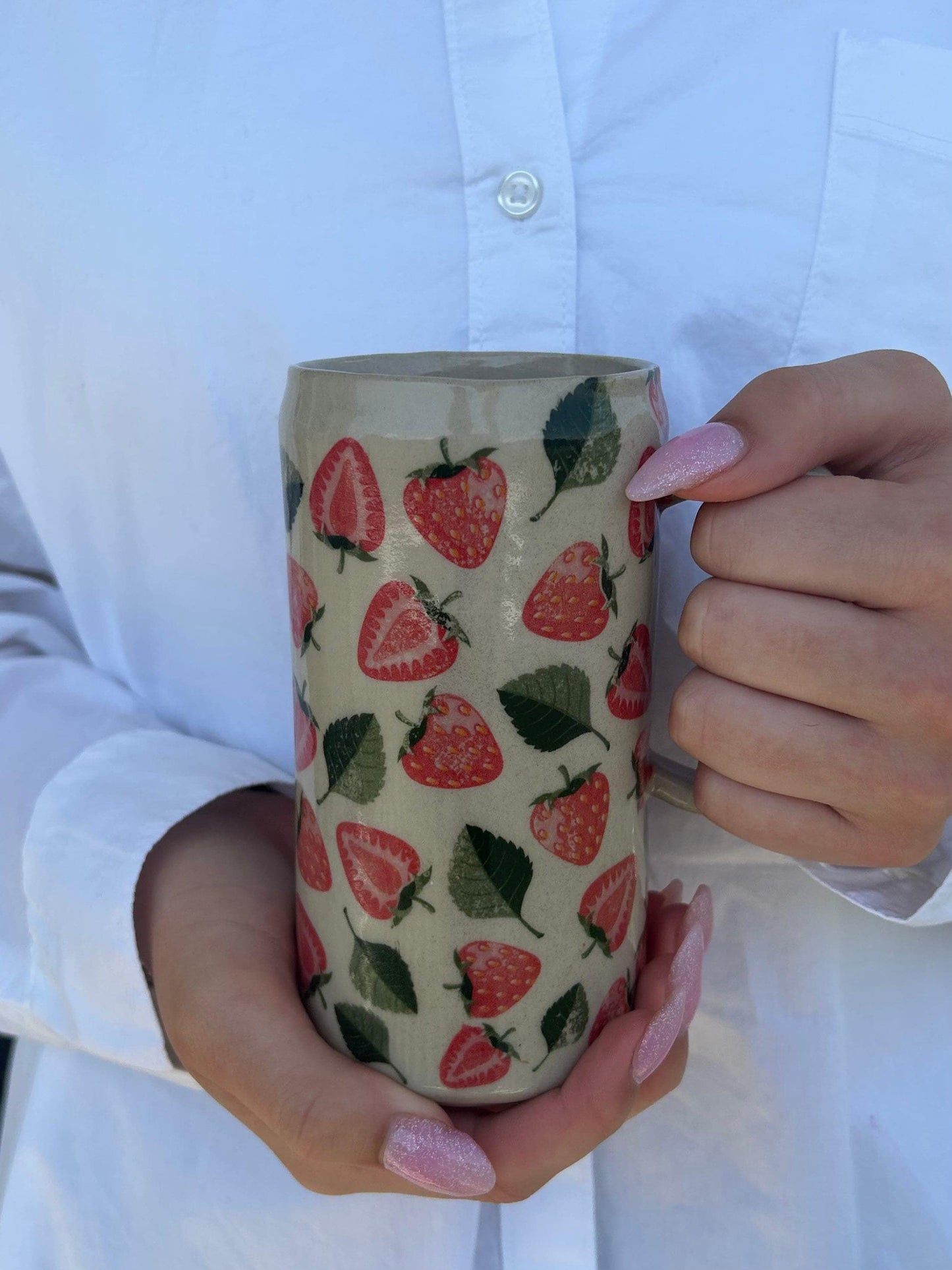 Strawberry Tumbler Ceramic Mug