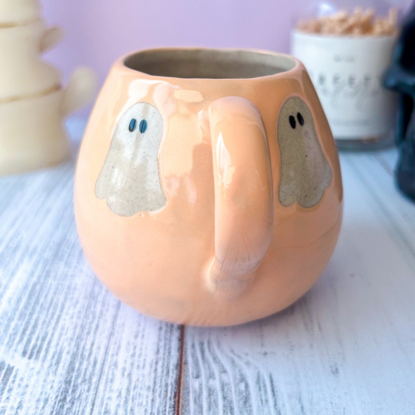 Peach Ghost 12 Ounce Ceramic Mug