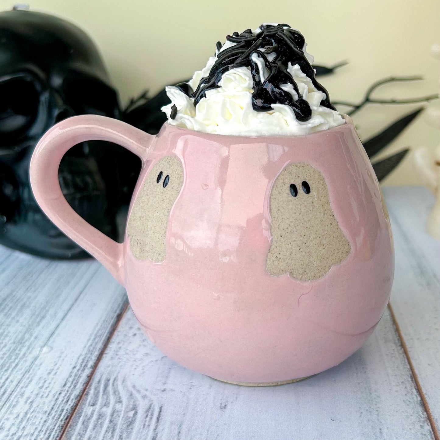 Pink Ghost 12 Ounce Ceramic Mug