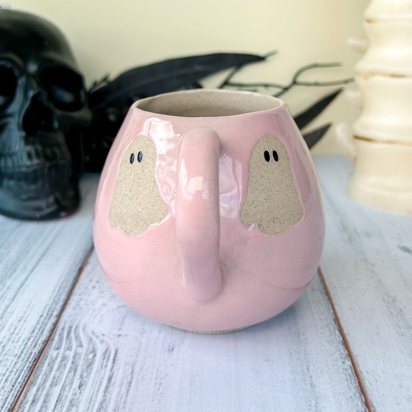 Pink Ghost 12 Ounce Ceramic Mug