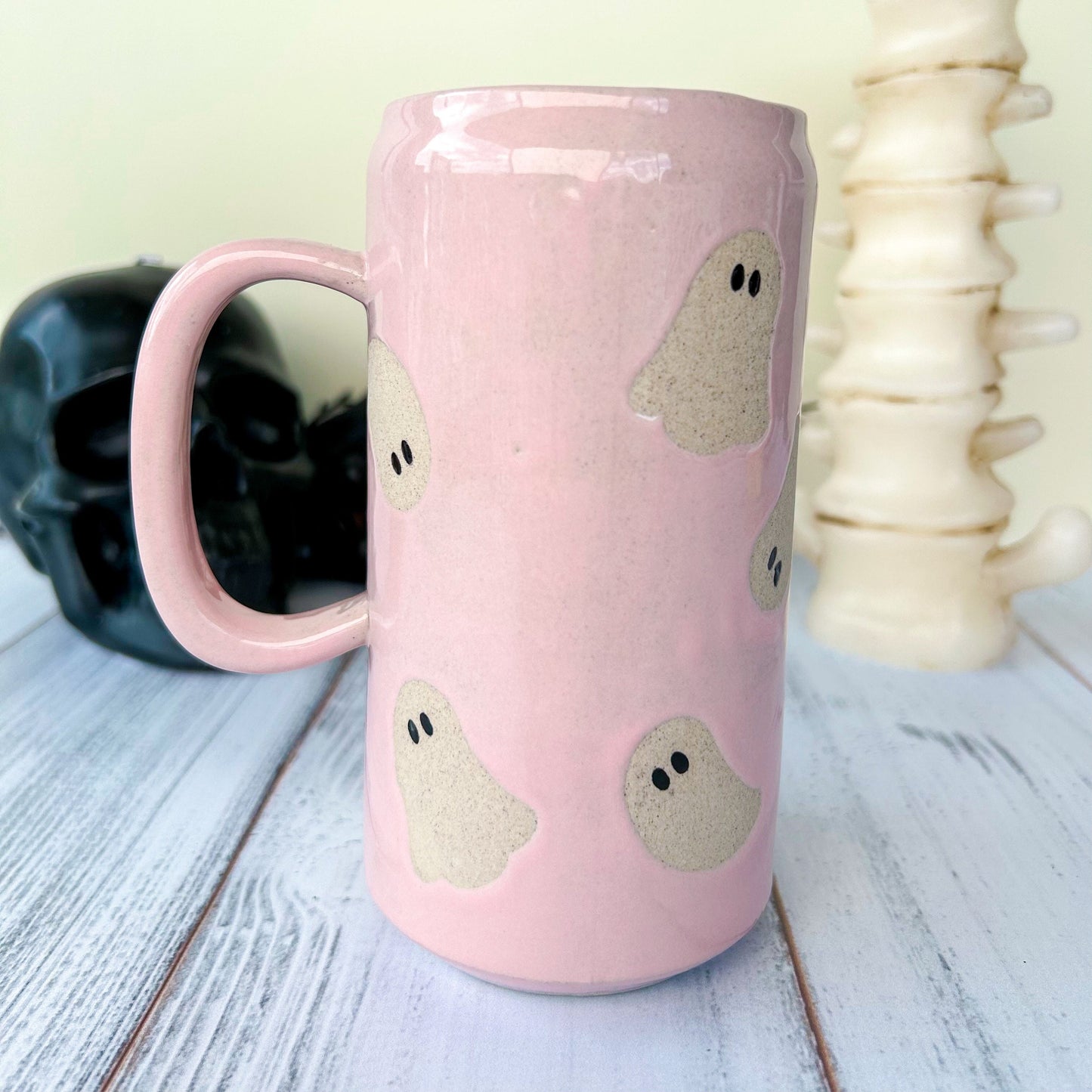 Pink Ghost Tumbler Ceramic Mug