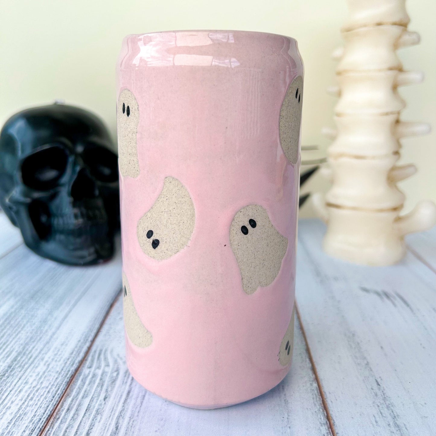 Pink Ghost Tumbler Ceramic Mug