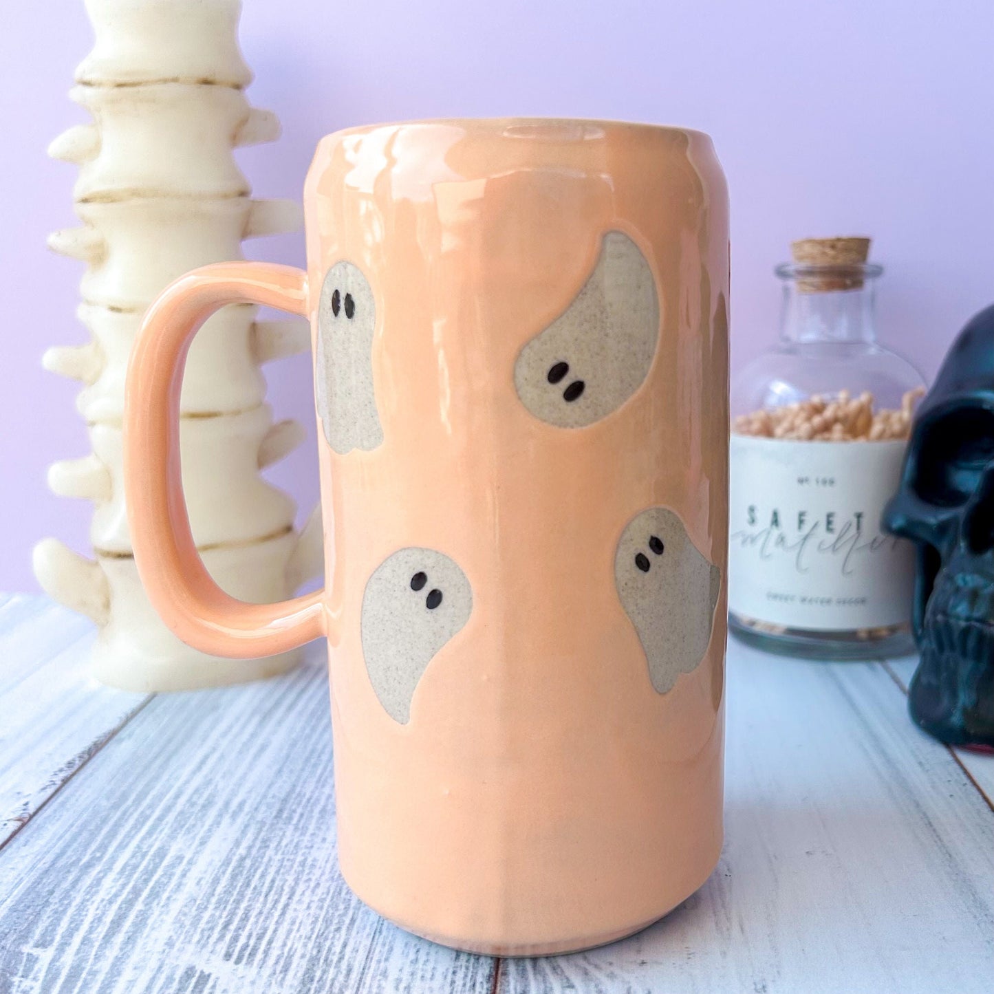 Peach Ghost Tumbler Ceramic Mug