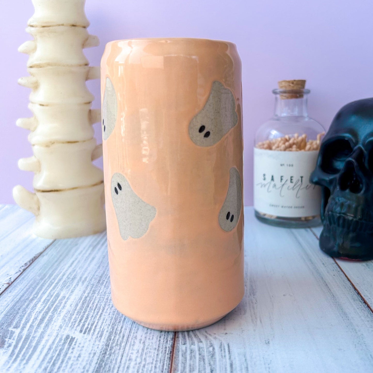 Peach Ghost Tumbler Ceramic Mug