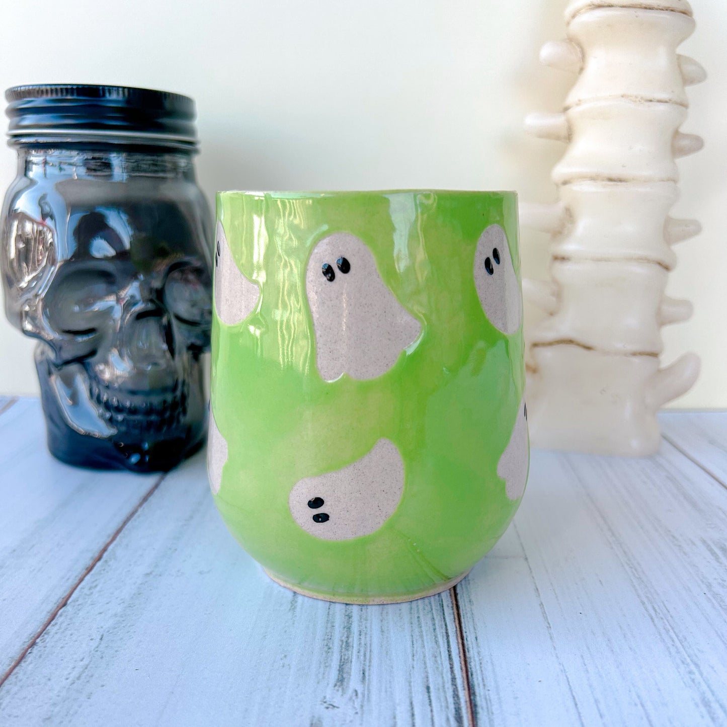 Green Ghost 16 Ounce Ceramic Mug