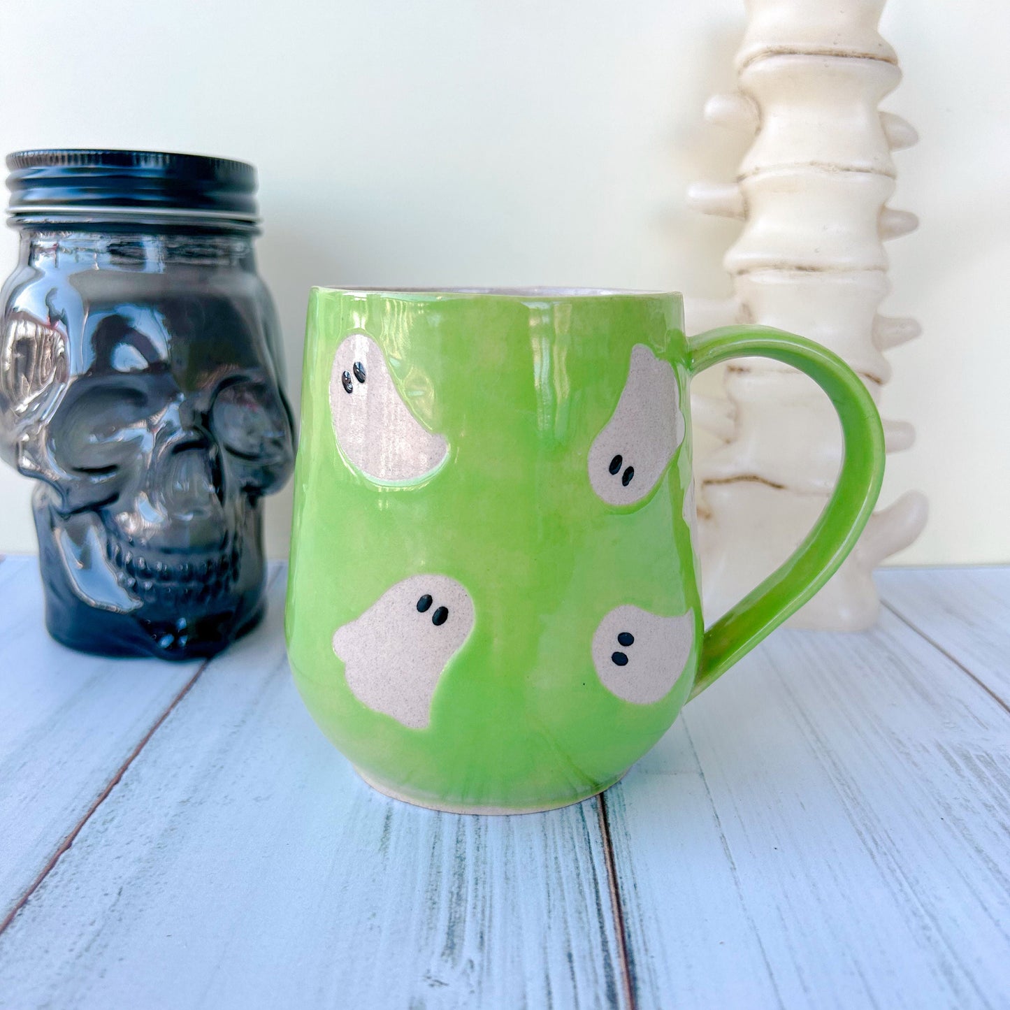 Green Ghost 16 Ounce Ceramic Mug
