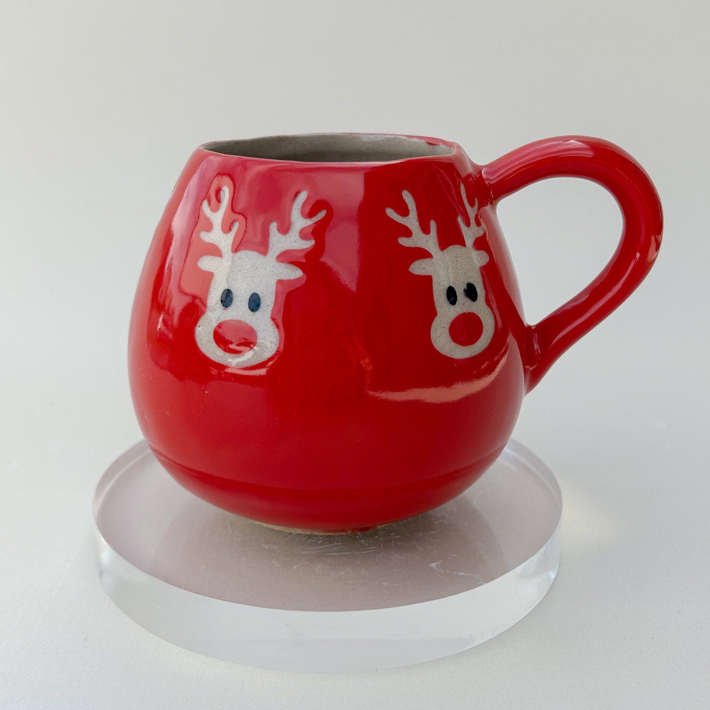 Red Reindeer 12 Ounce Ceramic Mug