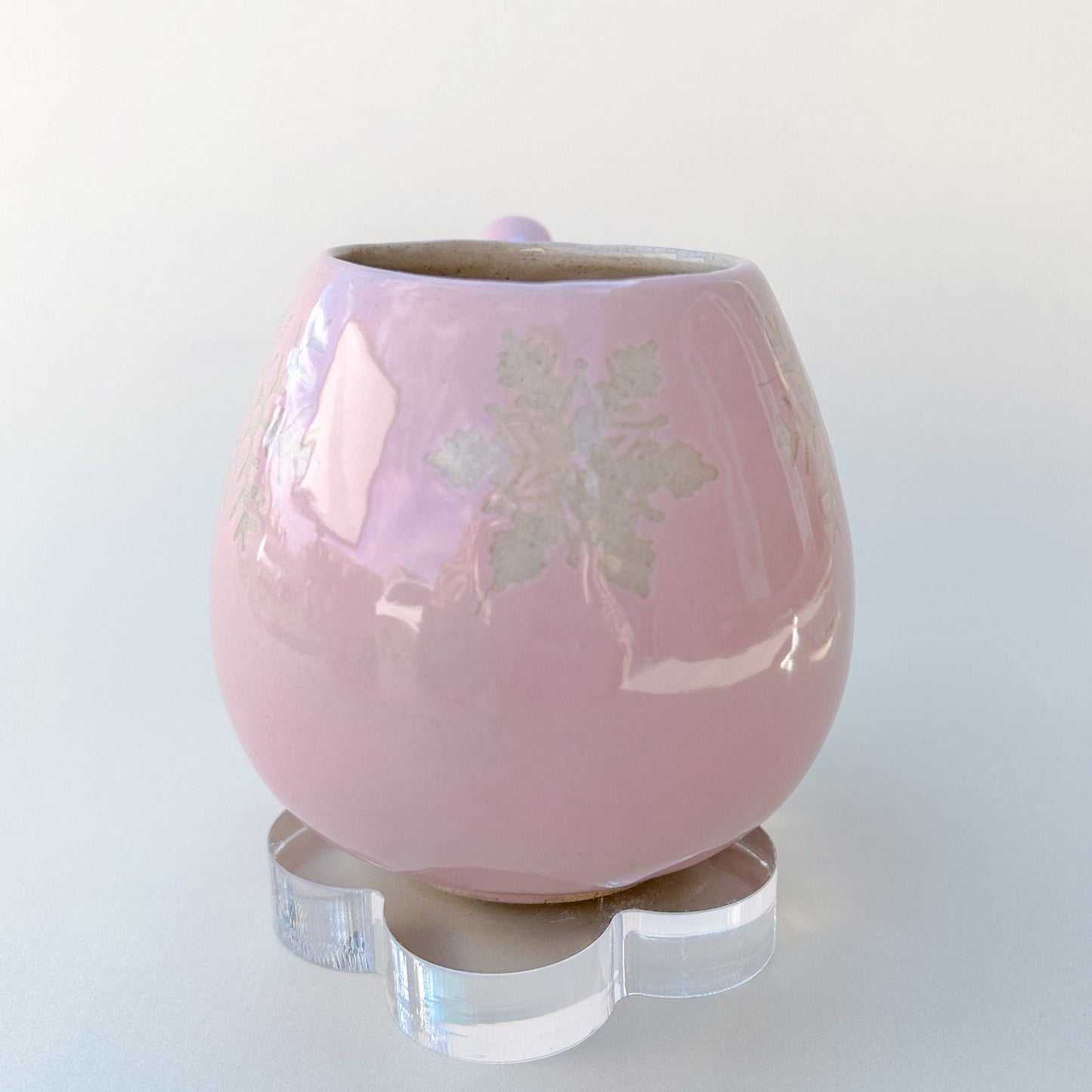 Pink Snowflake 12 Ounce Ceramic Mug
