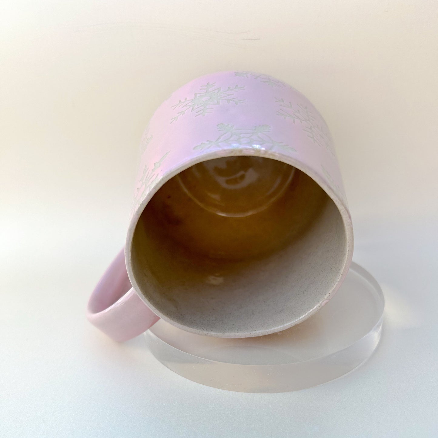 Pink Snowflake 16 Ounce Ceramic Mug