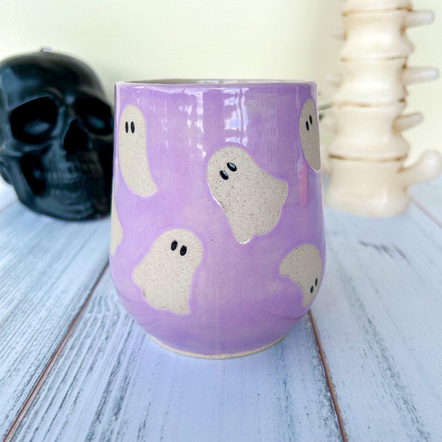 Purple Ghost 16 Ounce Ceramic Mug