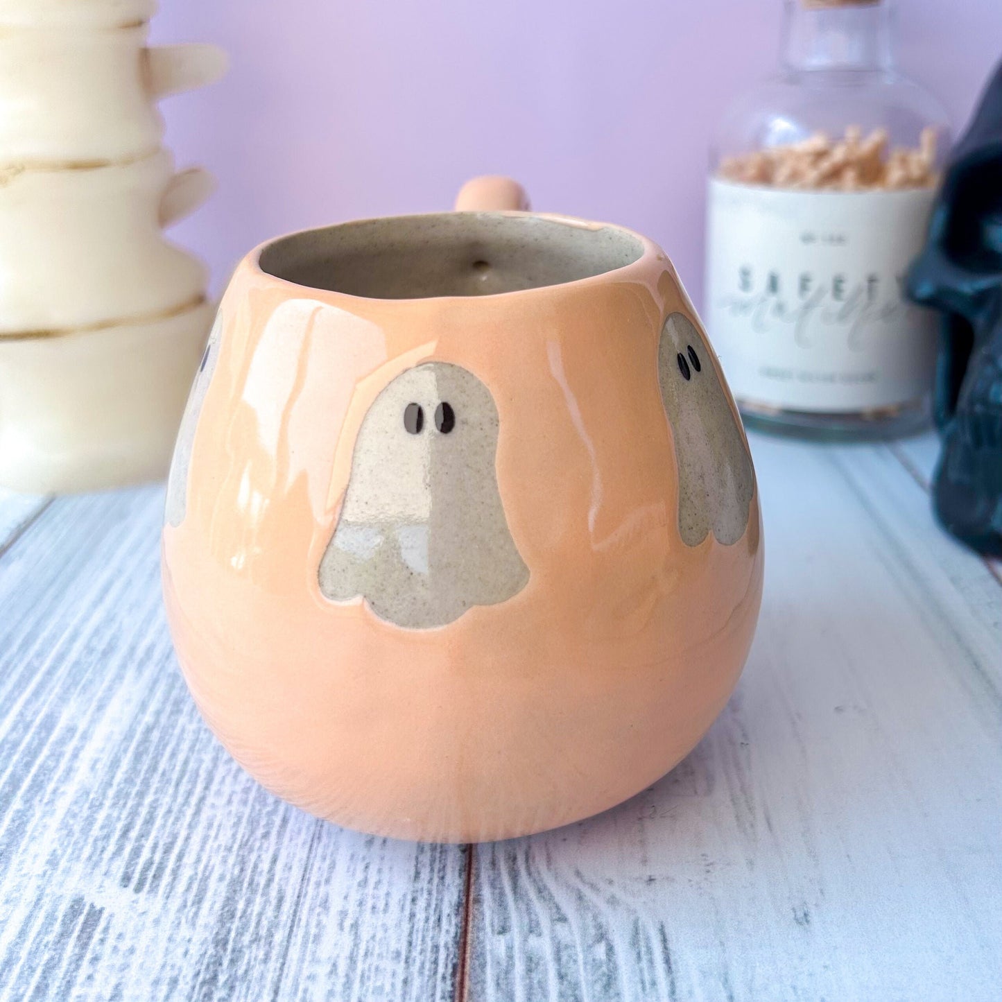Peach Ghost 12 Ounce Ceramic Mug