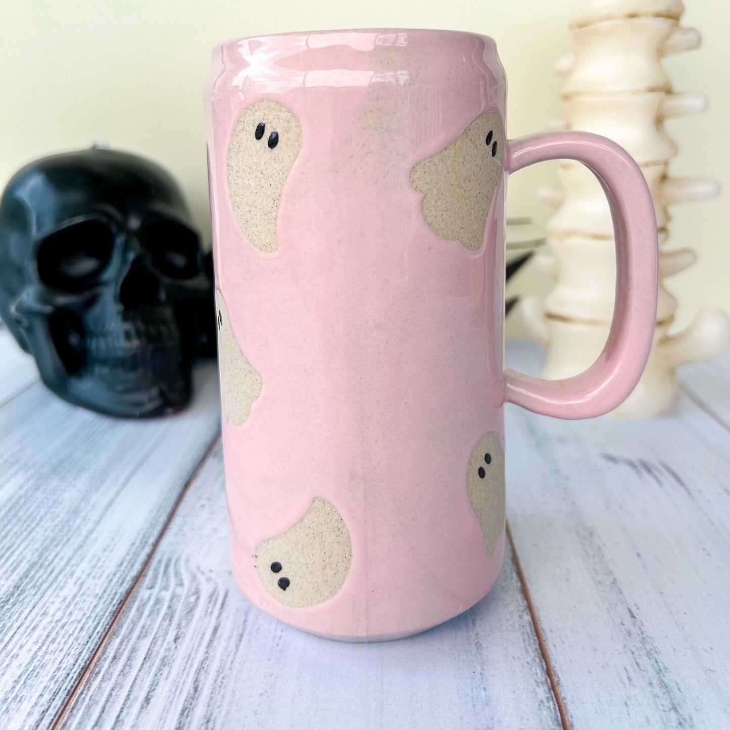 Pink Ghost Tumbler Ceramic Mug