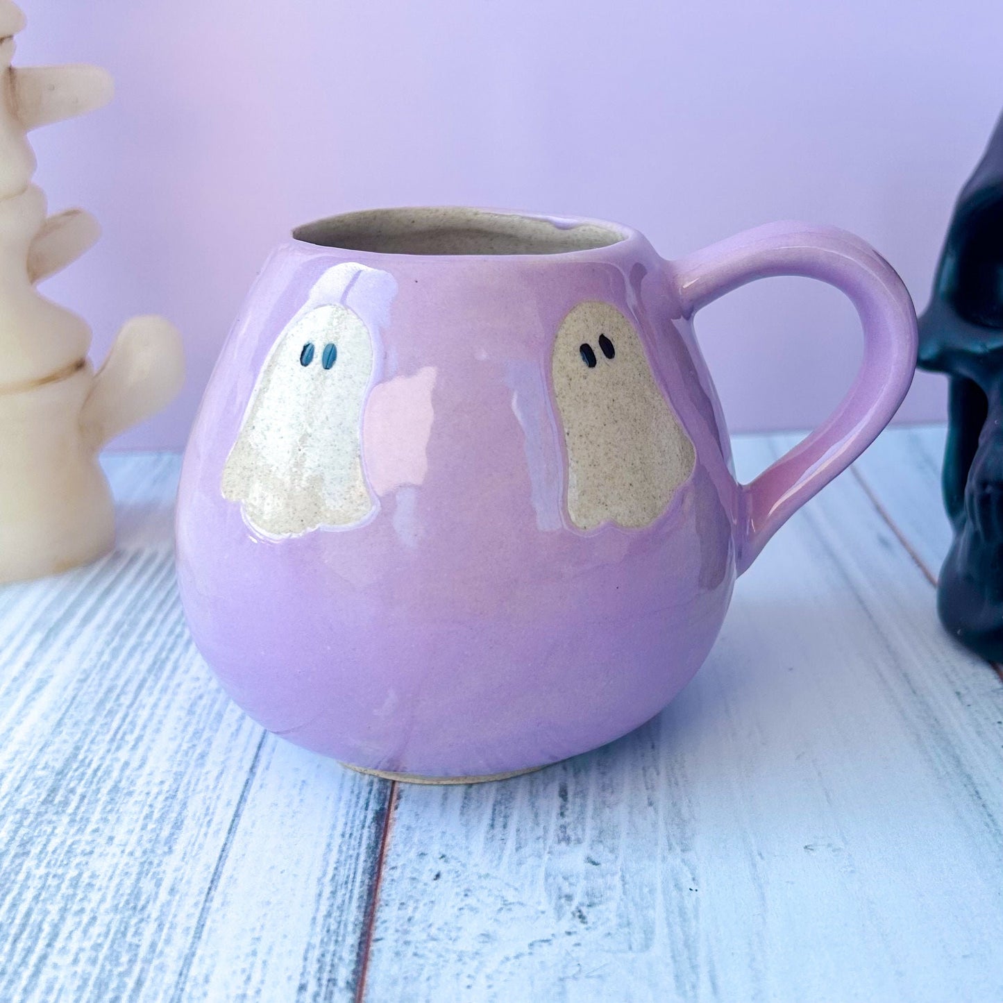 Purple Ghost 12 Oz Ceramic Mug