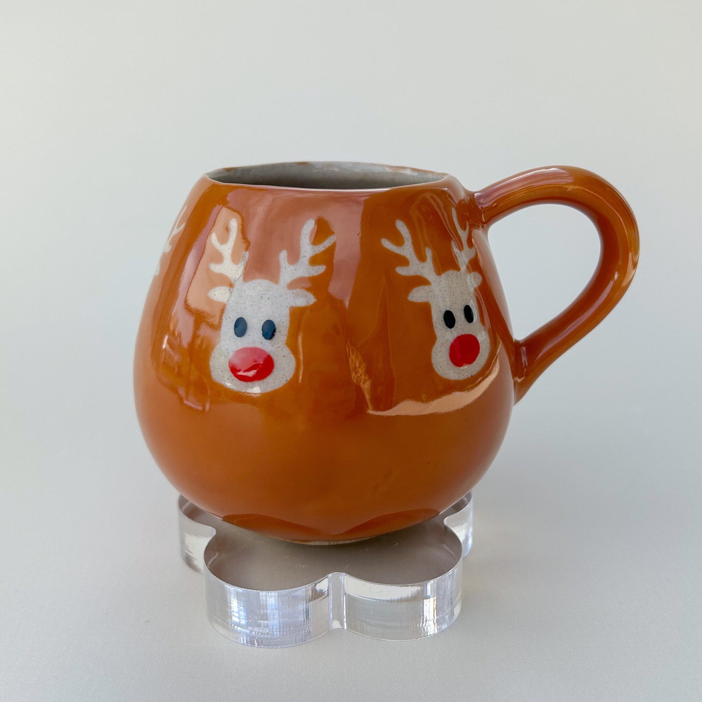 Brown Reindeer 12 Ounce Ceramic Mug