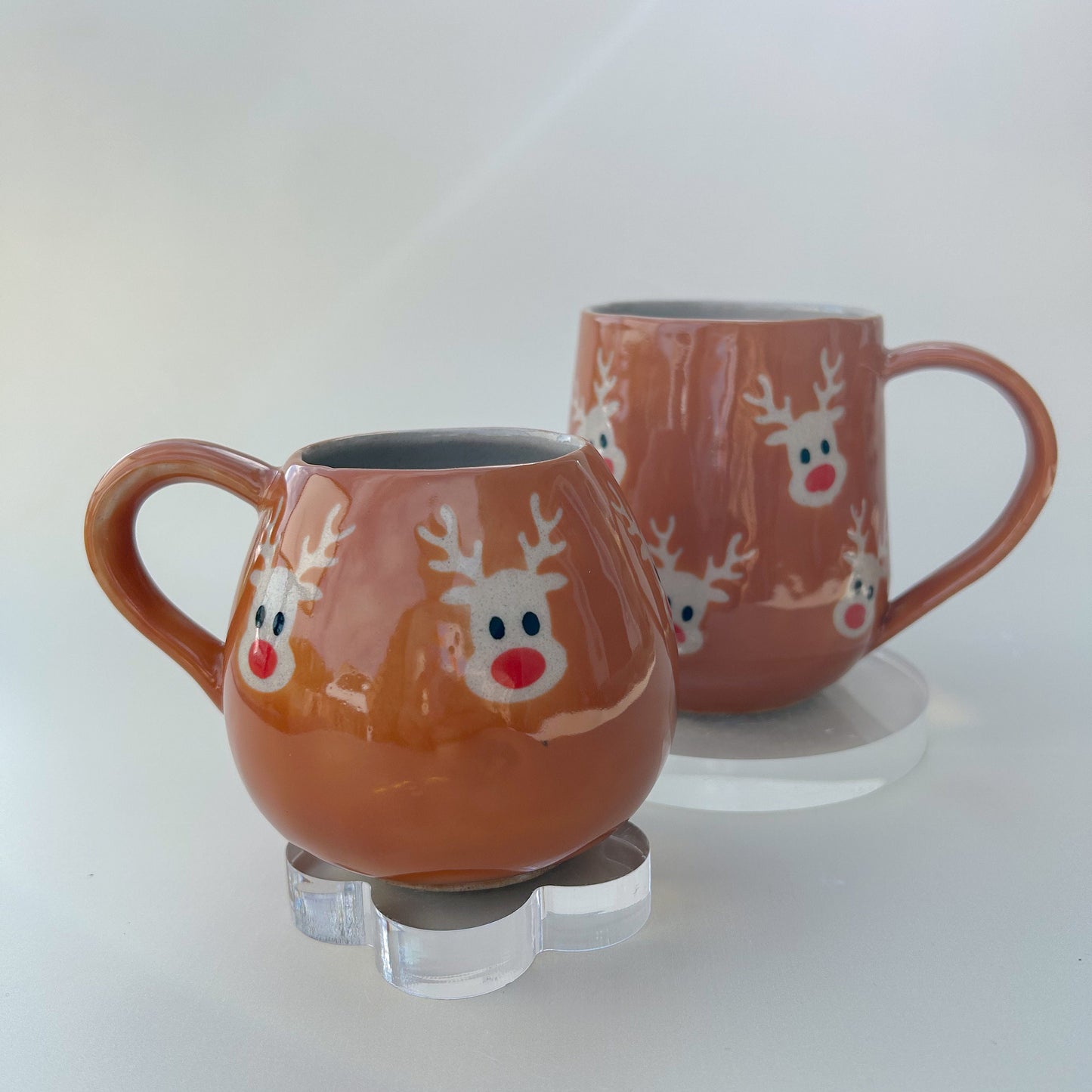 Brown Reindeer 12 Ounce Ceramic Mug