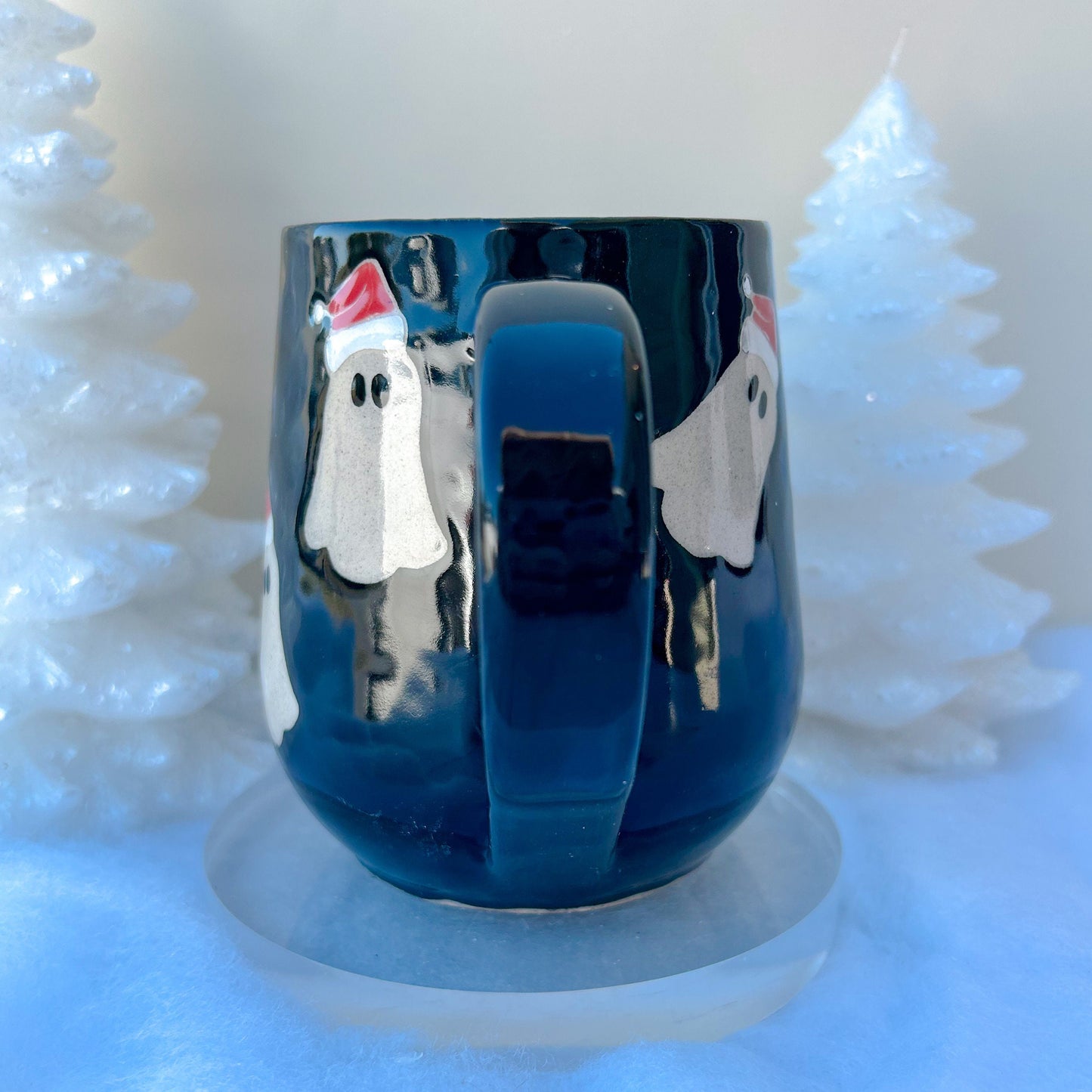 Black Santa Hat Ghost Mug