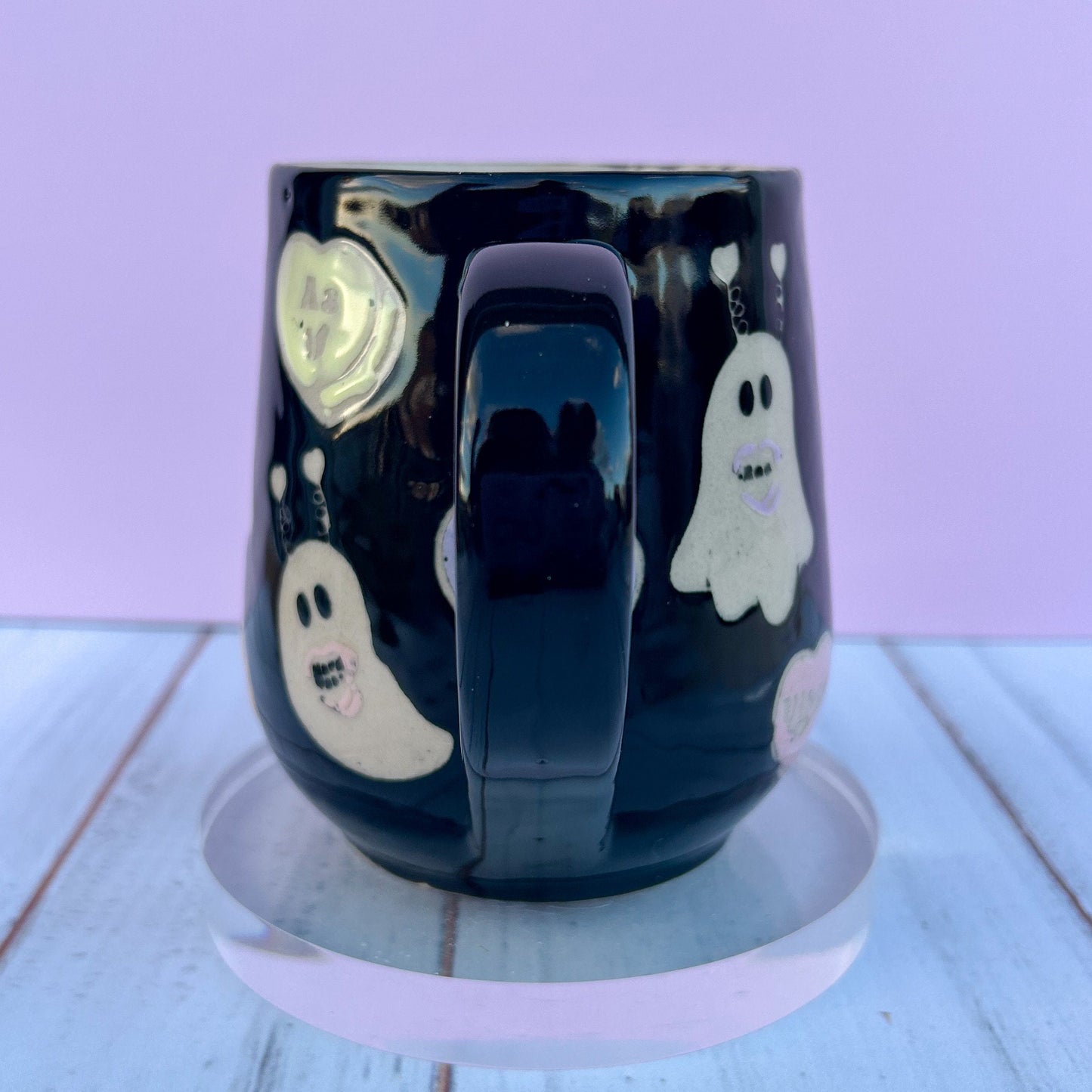 Black Valentines Ghost 16 Ounce Ceramic Mug