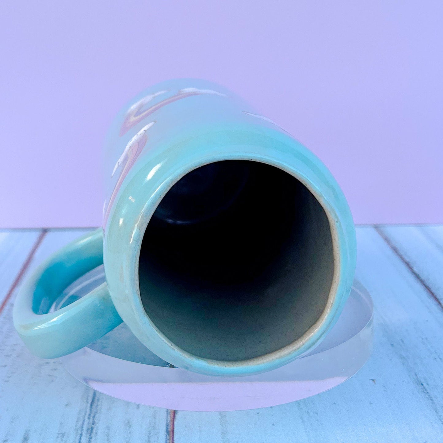 Light Blue Rainbow and Cloud Tumbler Ceramic Mug