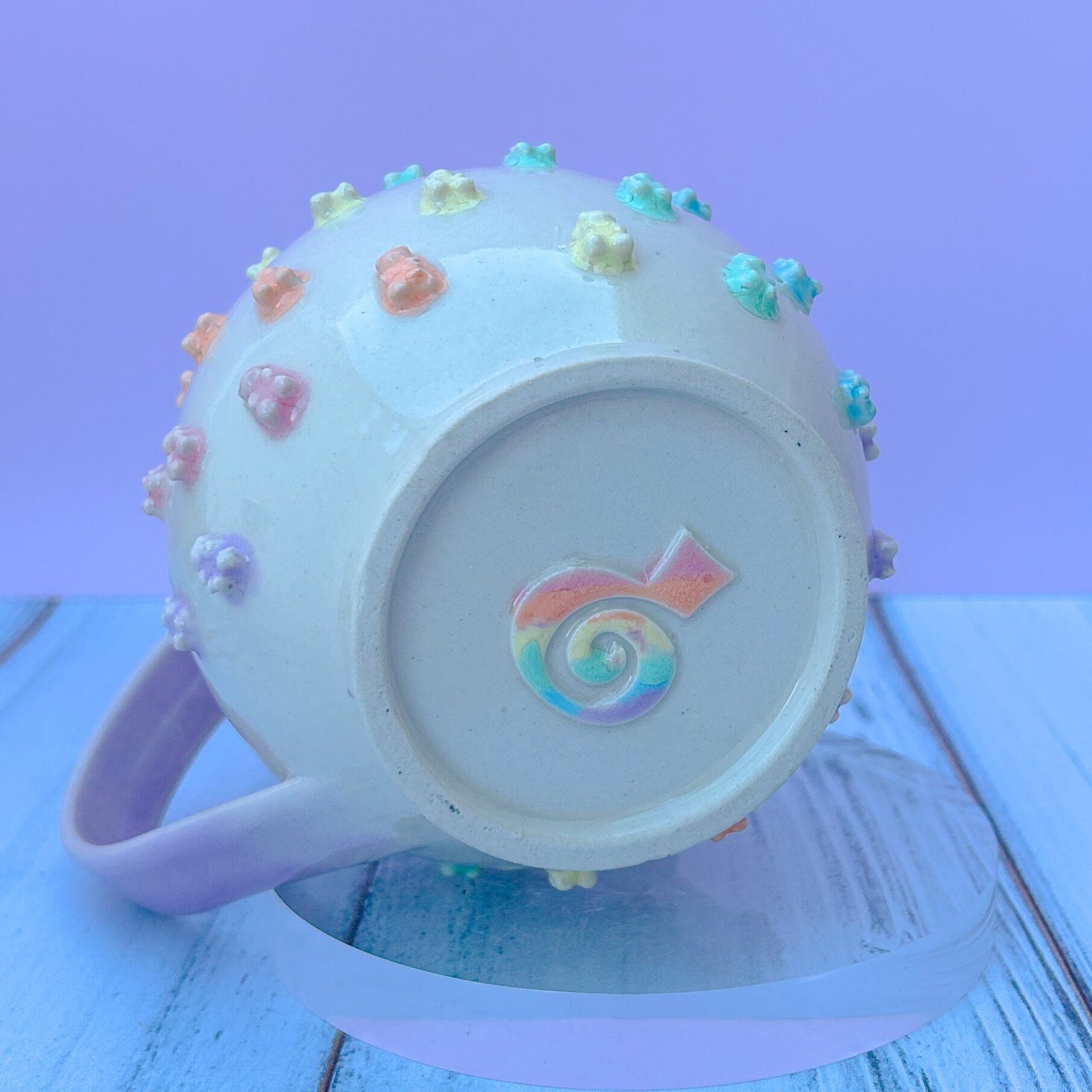 Pastel Rainbow Gummy Bear 20 Ounce Ceramic Mug