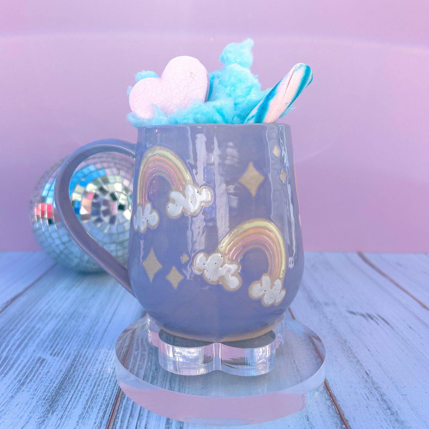 Lavender Rainbow Ceramic Mug