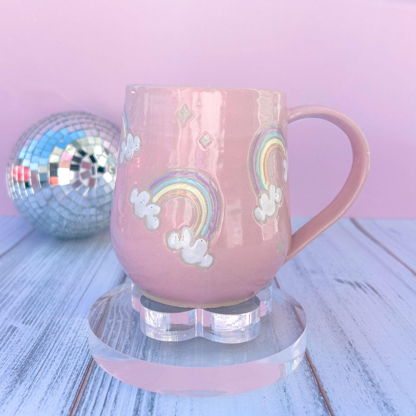 Pink Rainbow Ceramic Mug