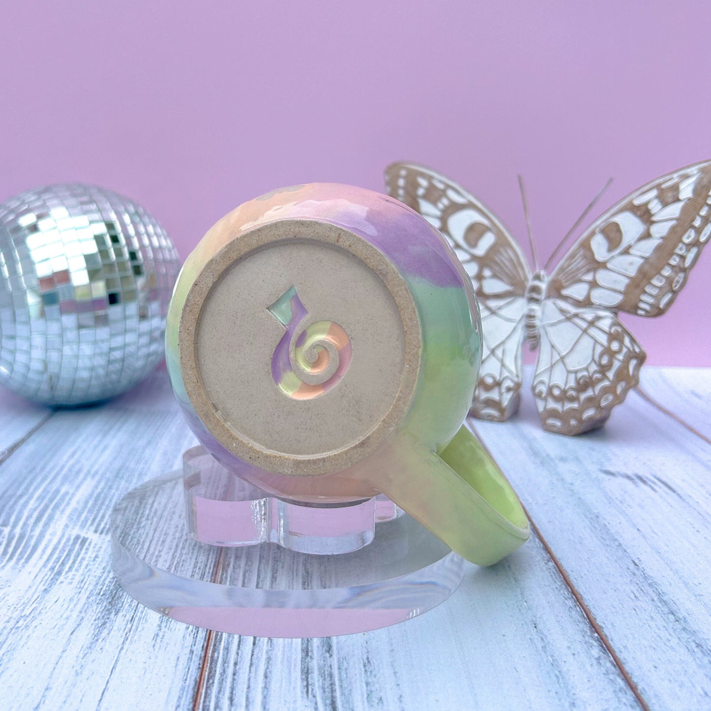 Rainbow Ombré Butterfly 16 Ounce Mug