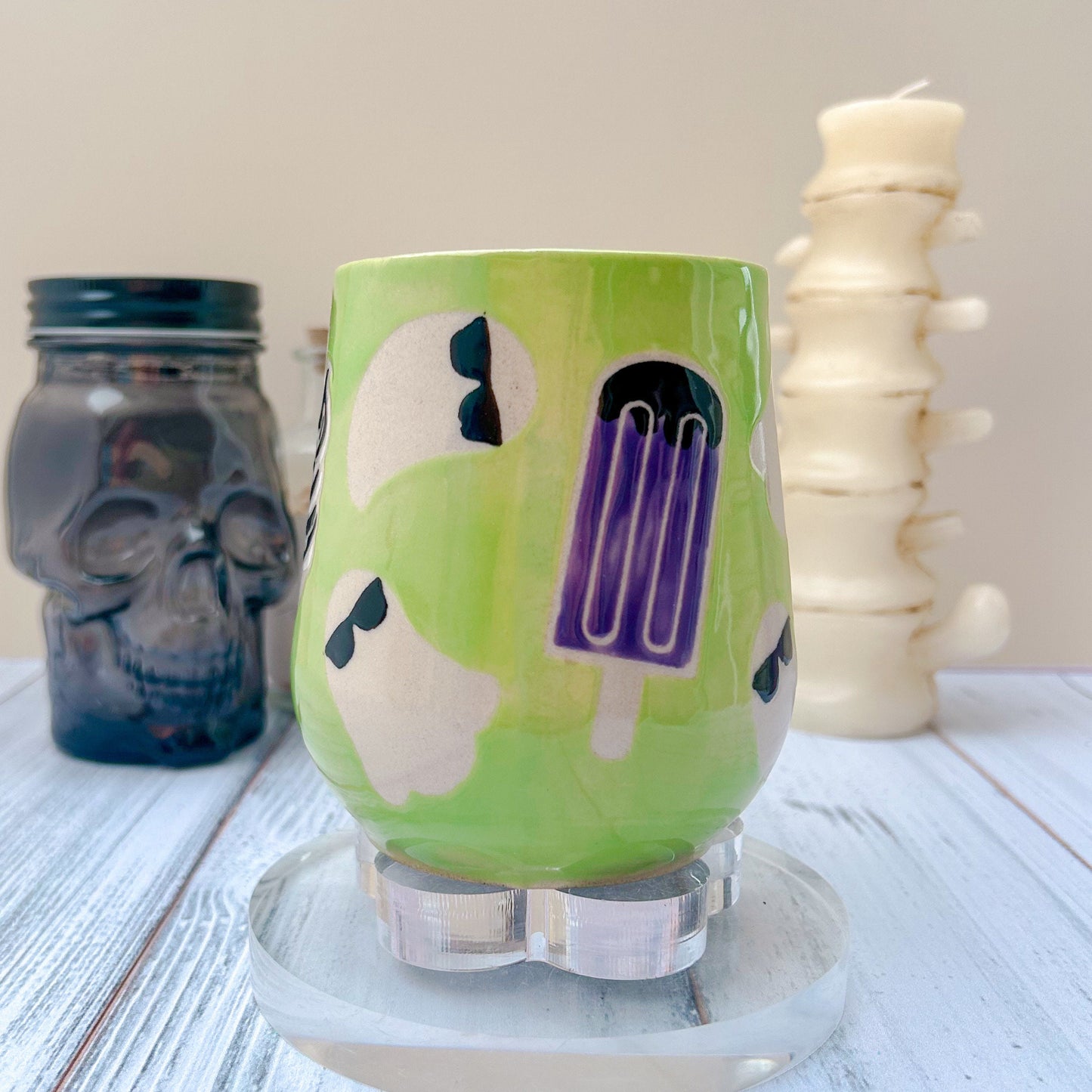 Green Ghost Ice Cream Ceramic Mug