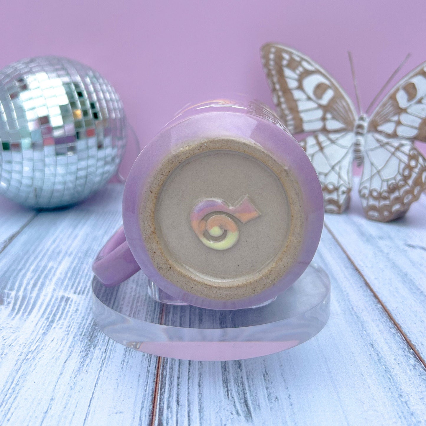 Purple Rainbow and Cloud Tumbler Ceramic Mug