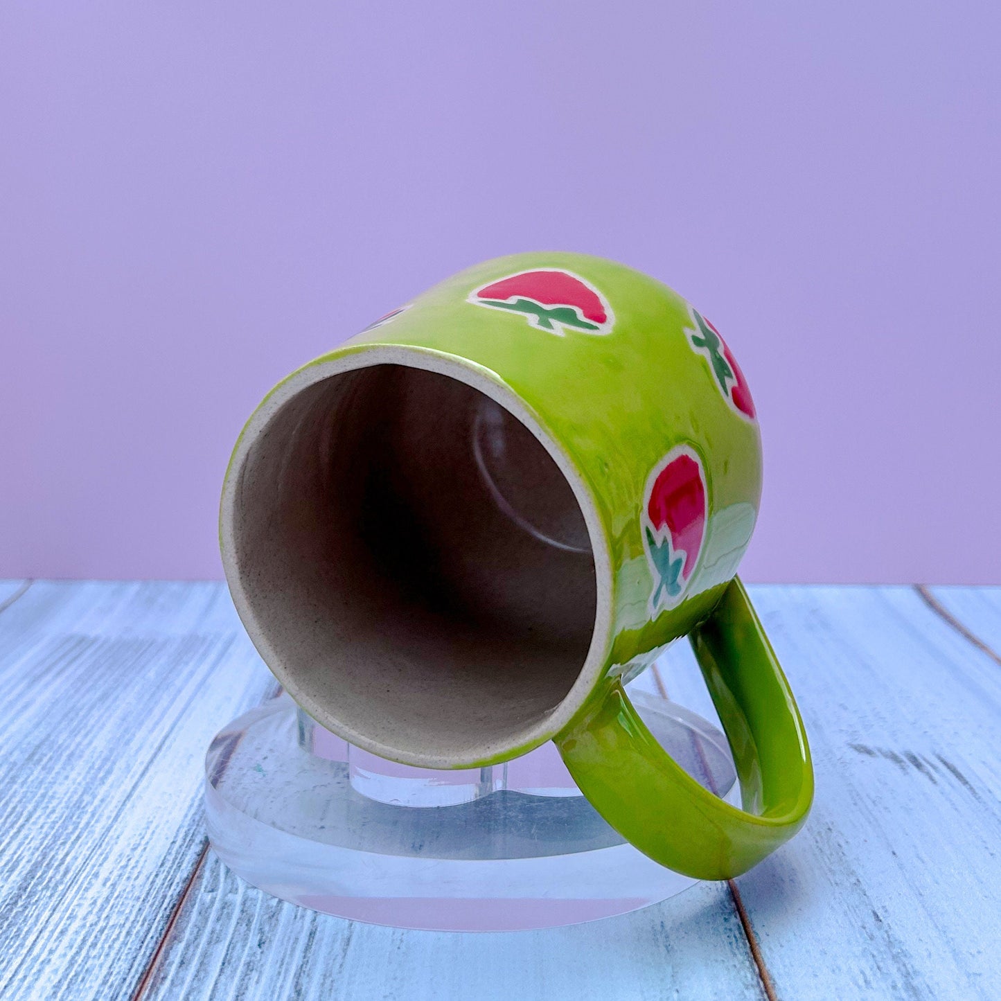 Green Strawberry Ceramic Mug