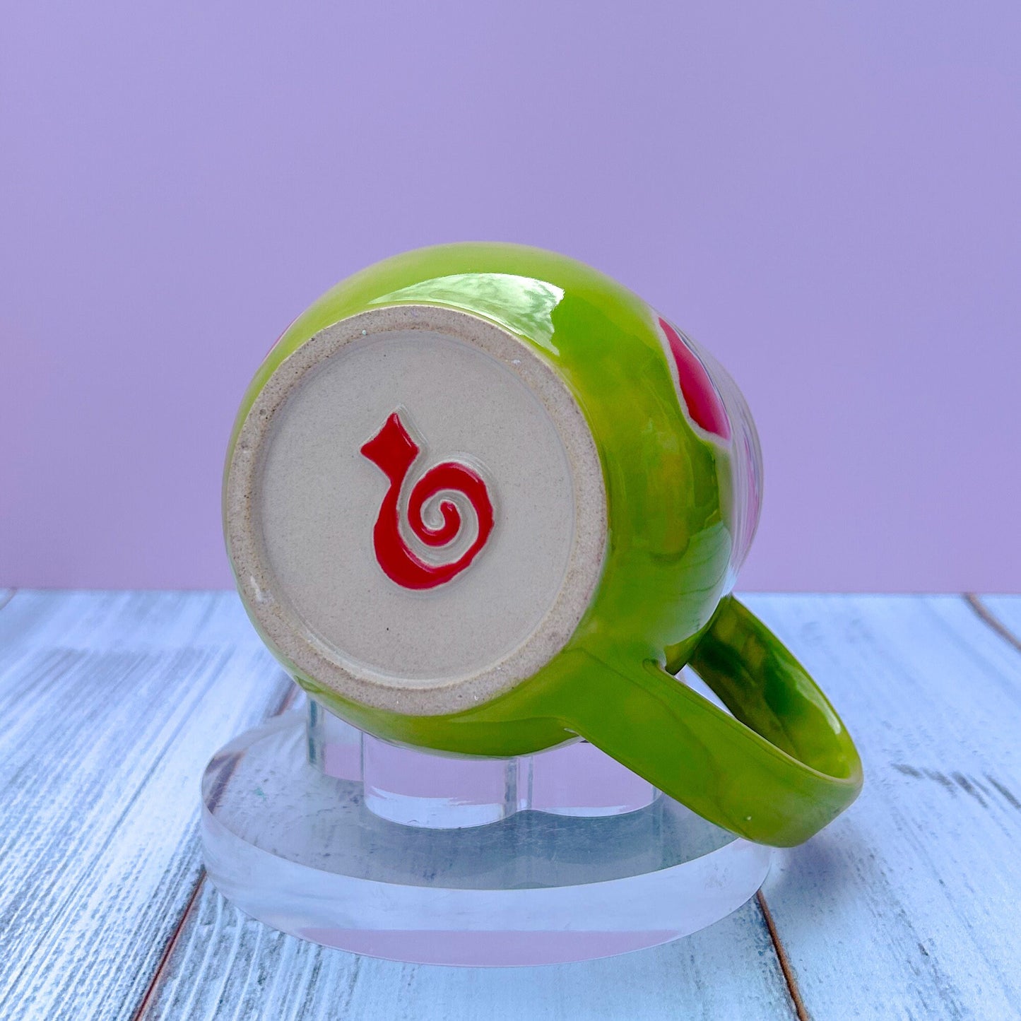 Green Strawberry Ceramic Mug