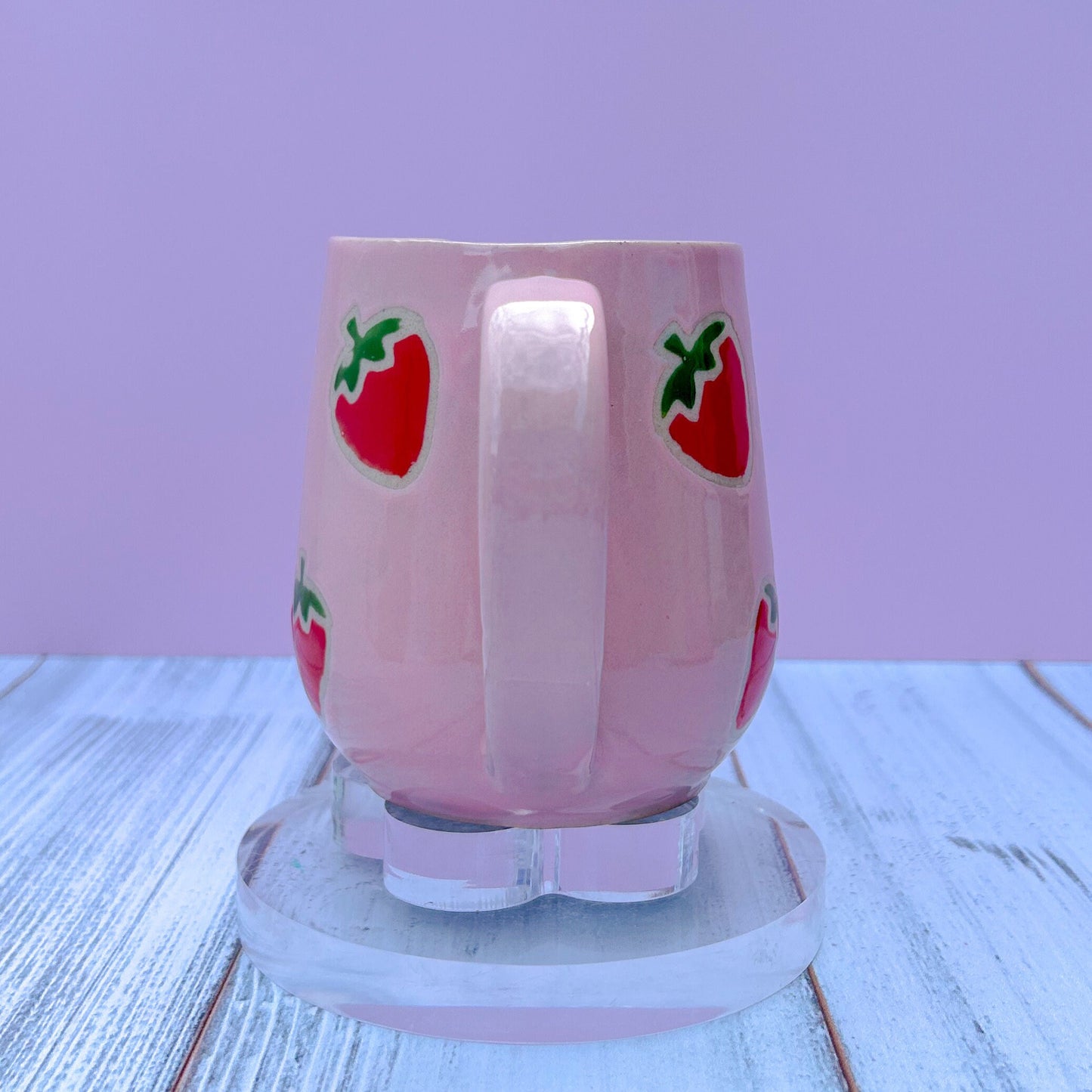 Pink Strawberry Ceramic Mug