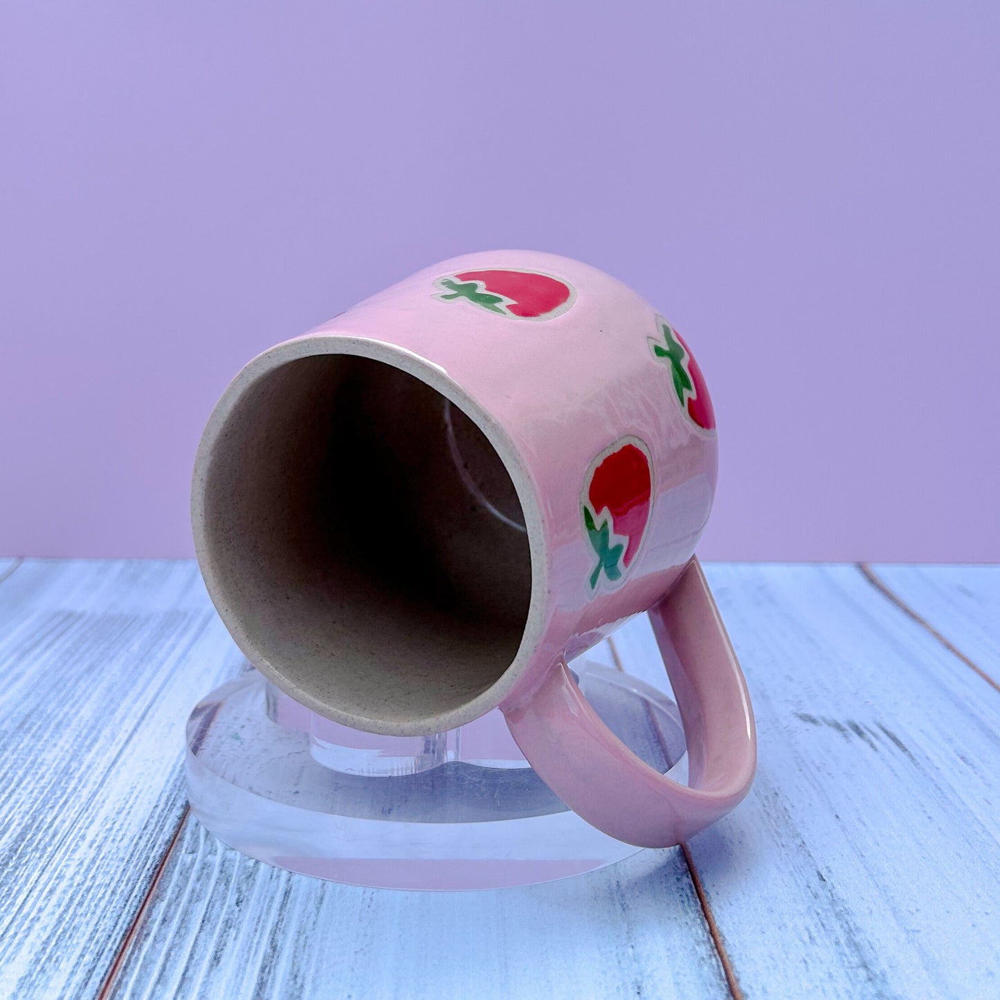 Pink Strawberry Ceramic Mug