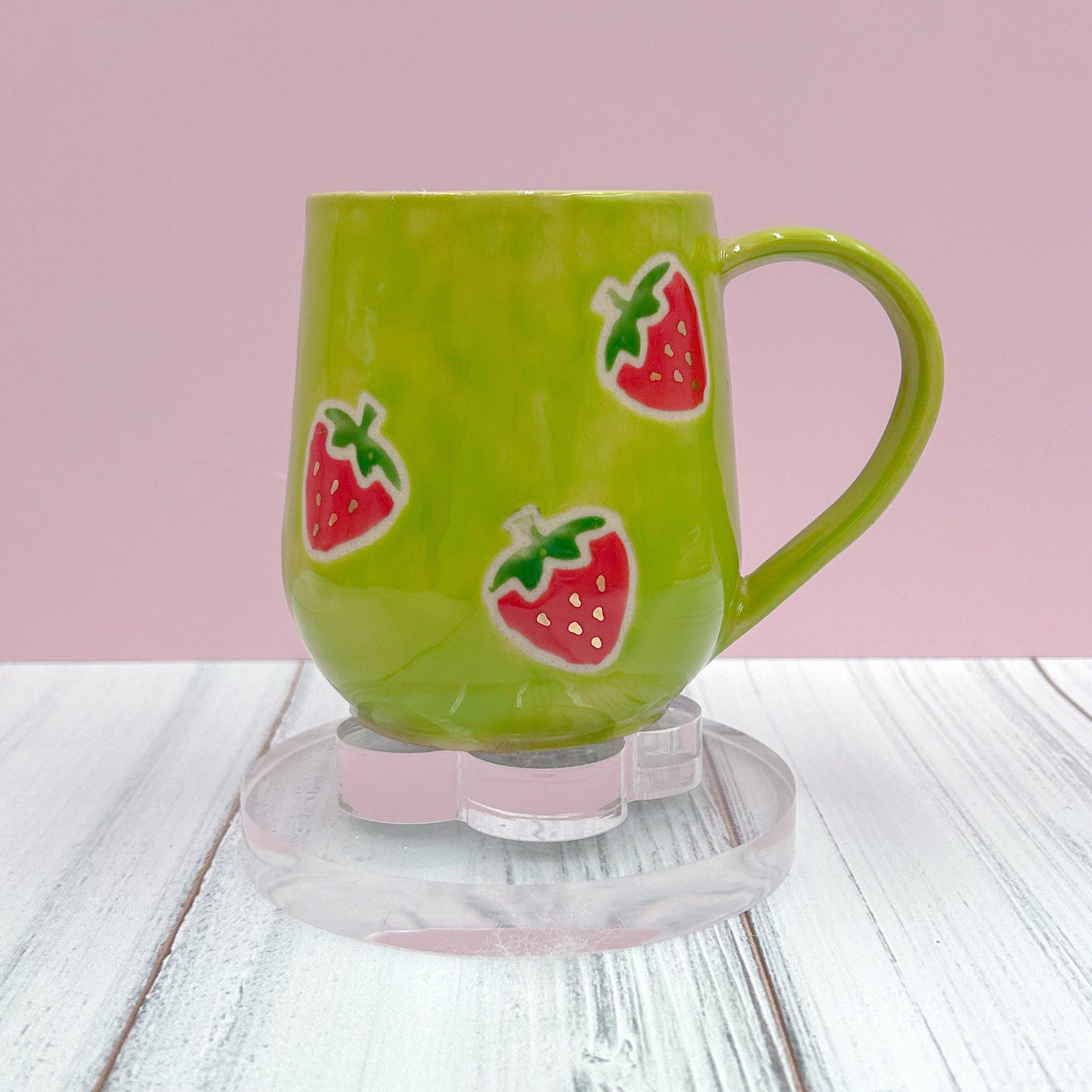 Green Gold Strawberry Ceramic Mug