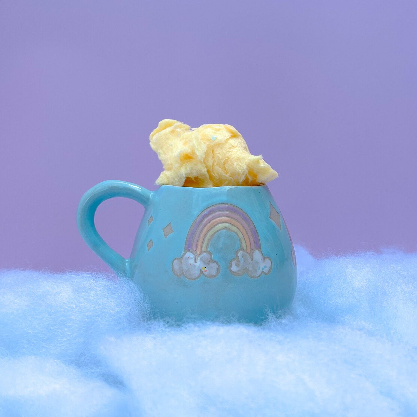 Light Blue Rainbow 12 oz Ceramic Mug