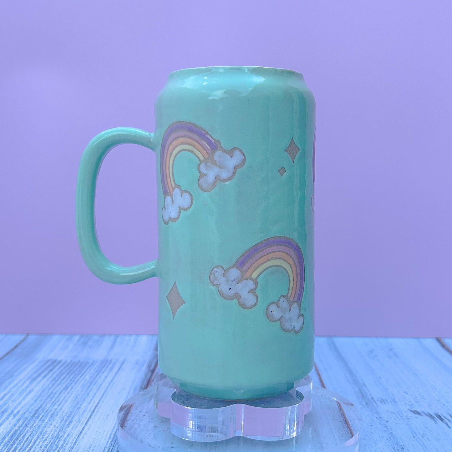 Aqua Rainbow Tumbler Ceramic Mug
