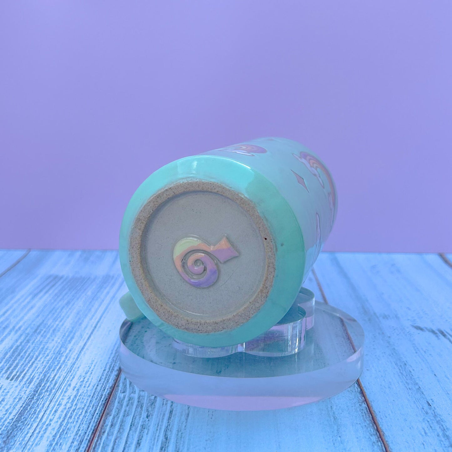Aqua Rainbow Tumbler Ceramic Mug