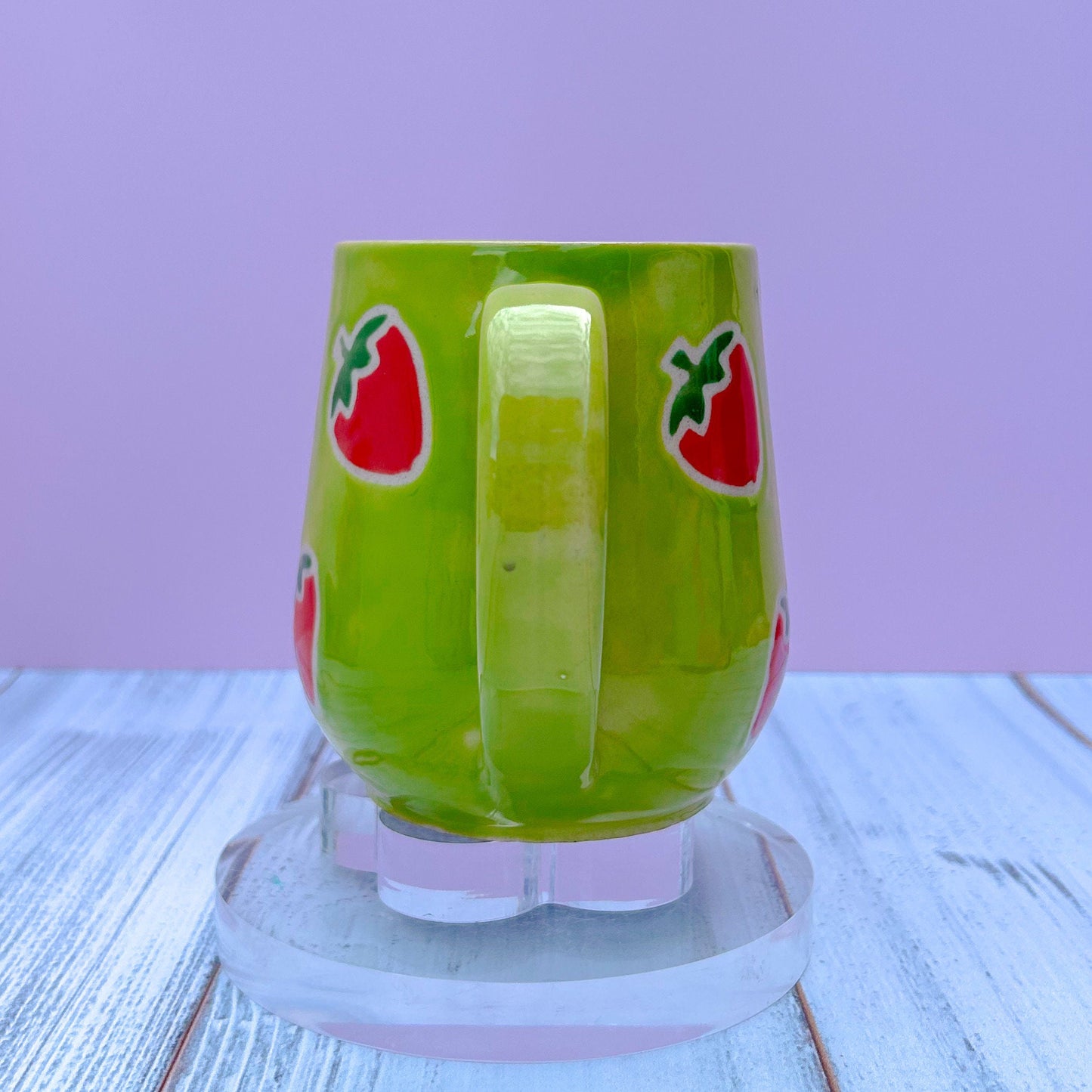 Green Strawberry Ceramic Mug