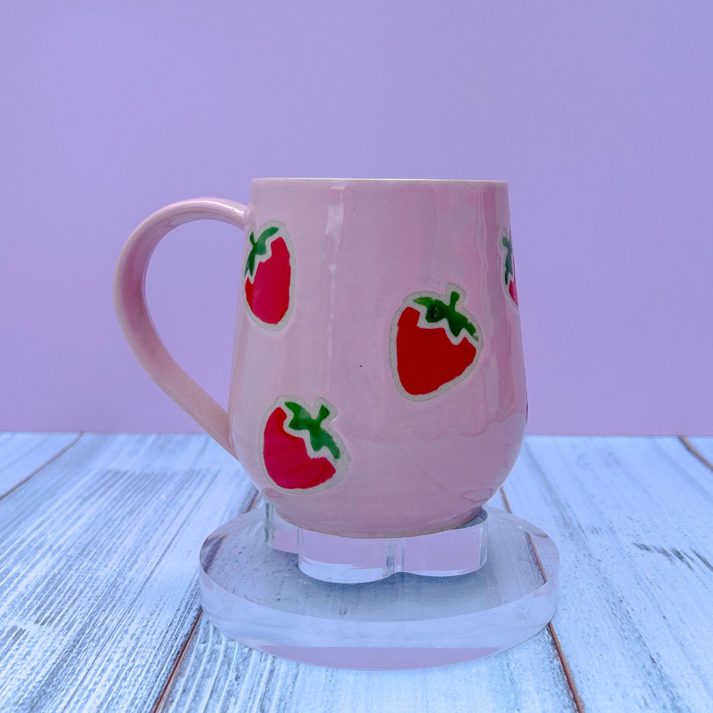 Pink Strawberry Ceramic Mug
