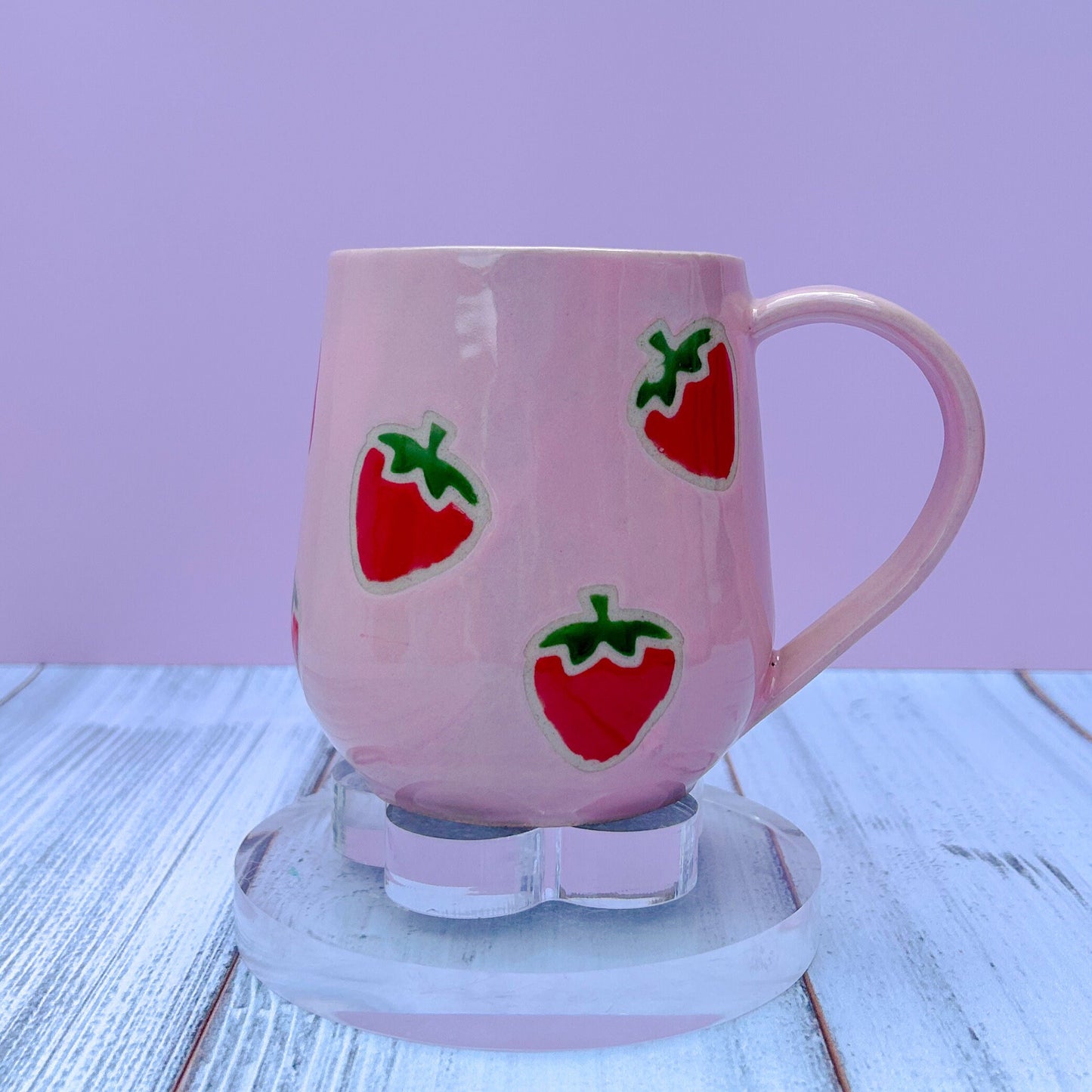 Pink Strawberry Ceramic Mug