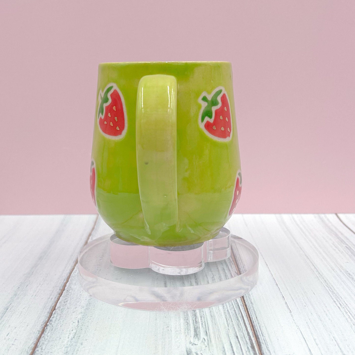 Green Gold Strawberry Ceramic Mug