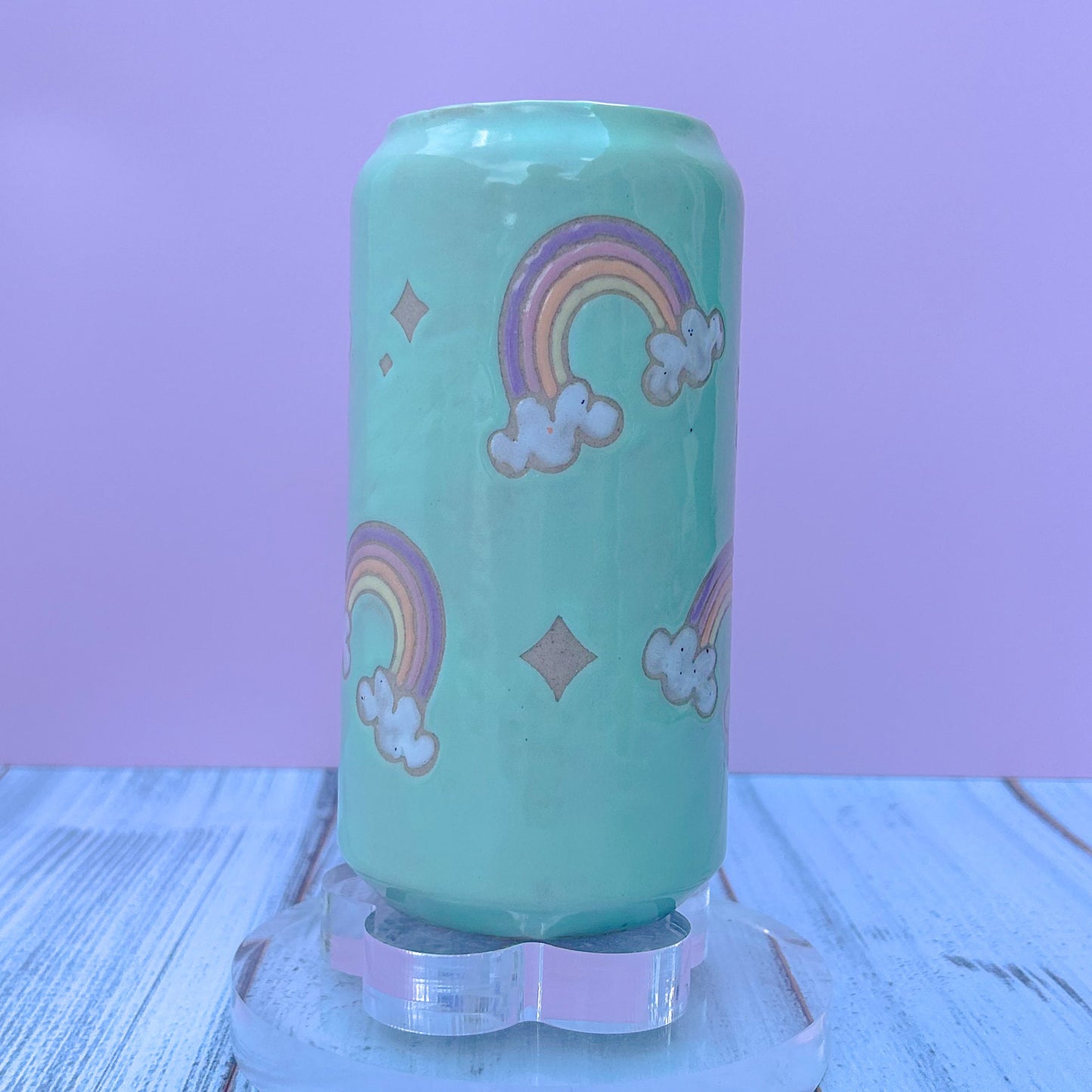 Aqua Rainbow Tumbler Ceramic Mug