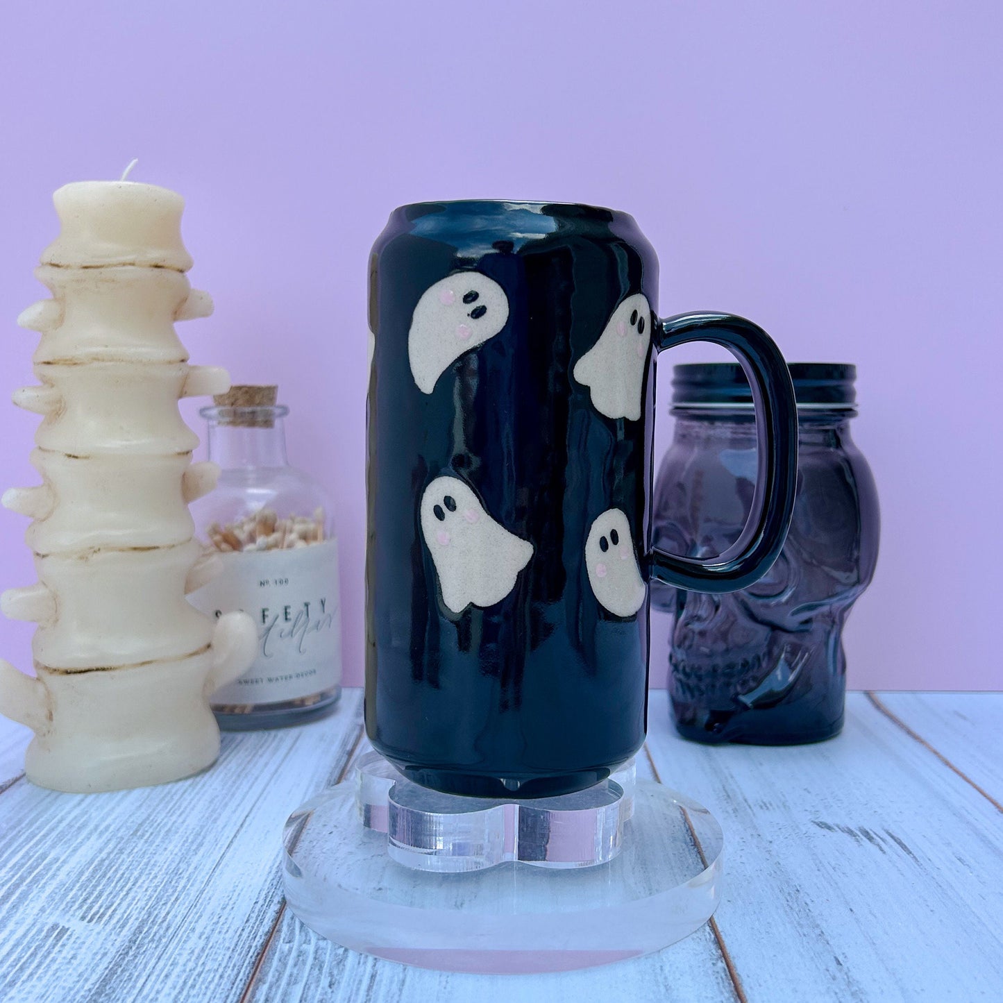 Black Ghost Tumbler Ceramic Mug