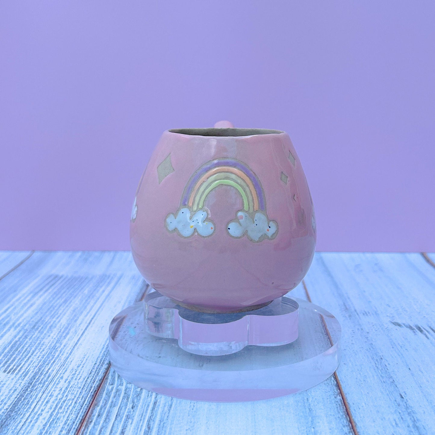 Pink Rainbow 12 oz Ceramic Mug