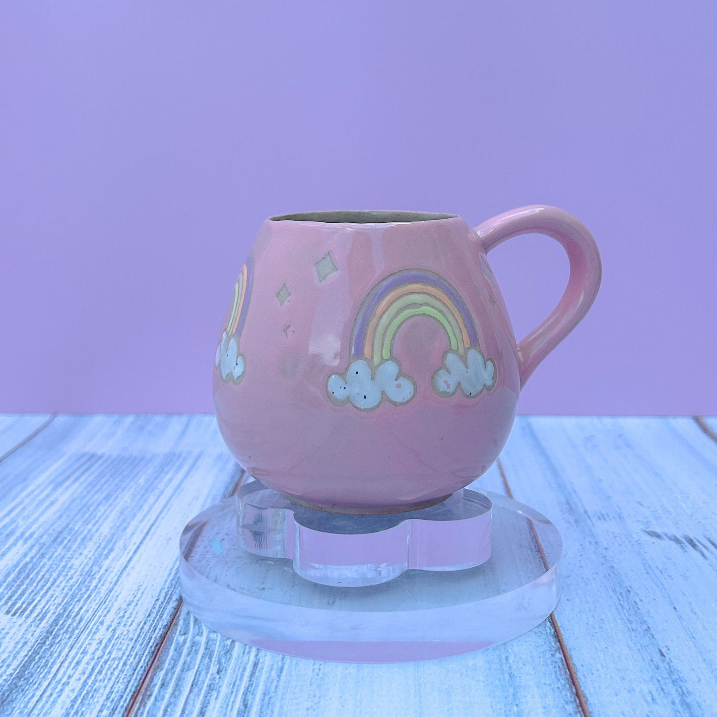 Pink Rainbow 12 oz Ceramic Mug