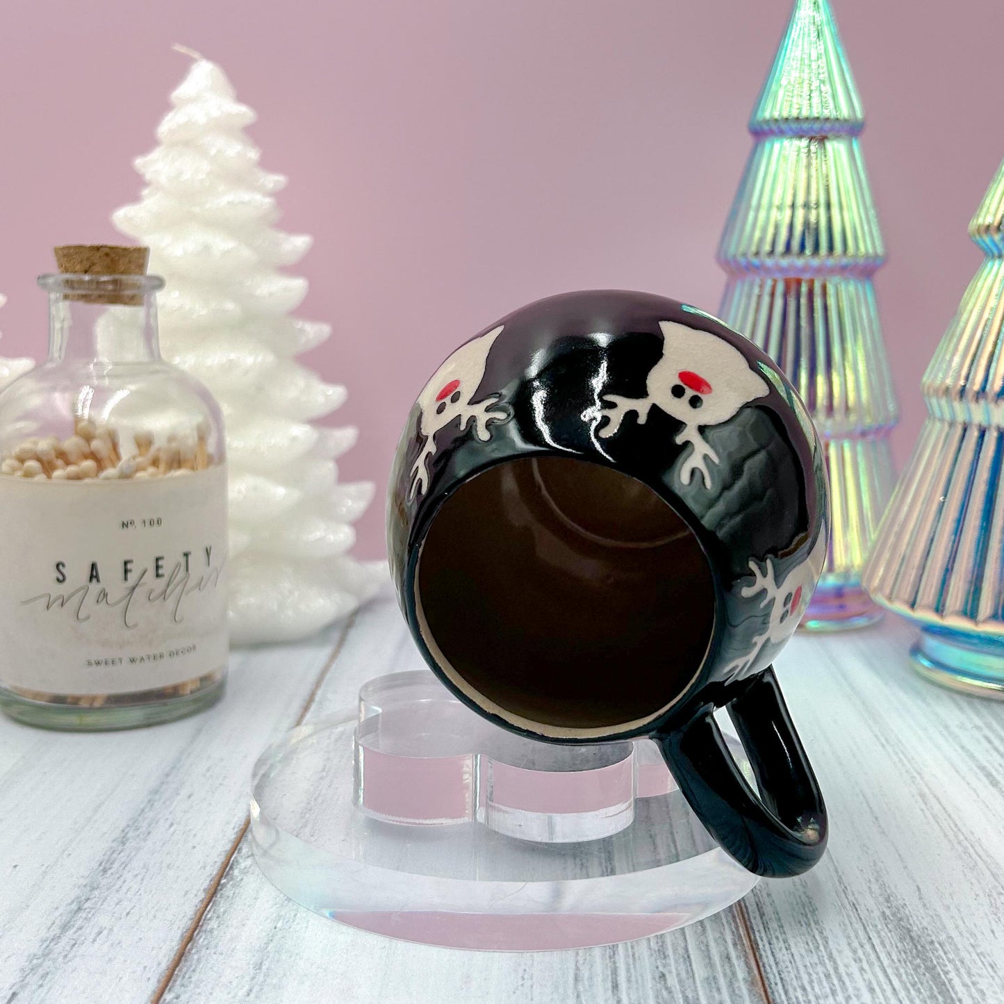 Black Reindeer Ghost 12 oz Mug
