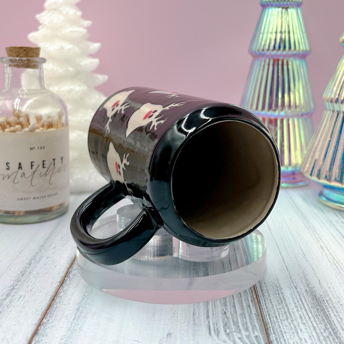 Black Reindeer Ghost Tumbler Mug