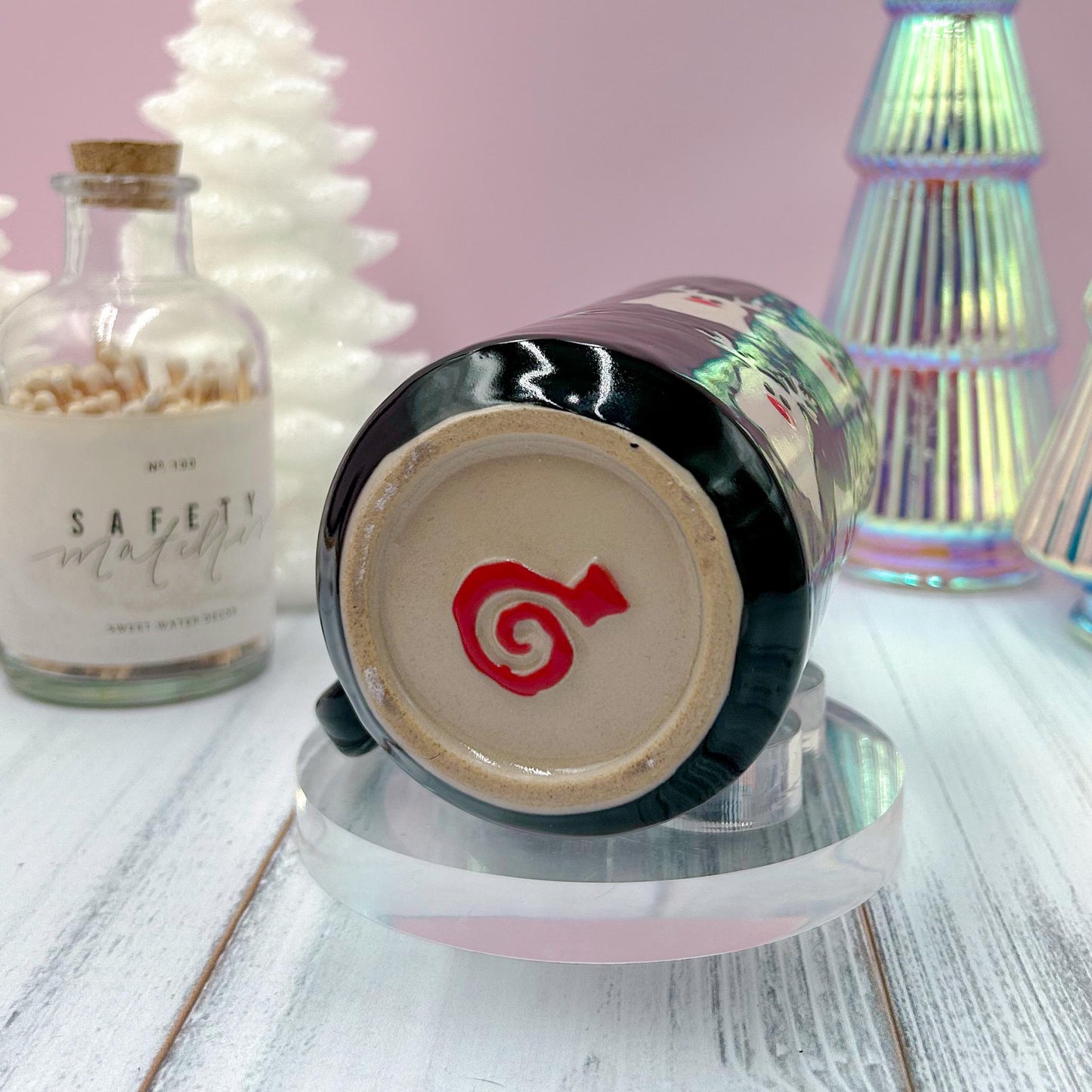 Black Reindeer Ghost Tumbler Mug