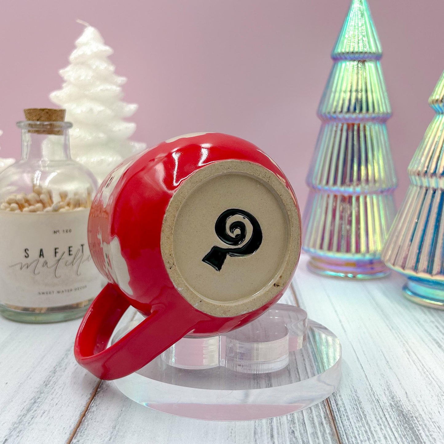 Red Reindeer Ghost Mug