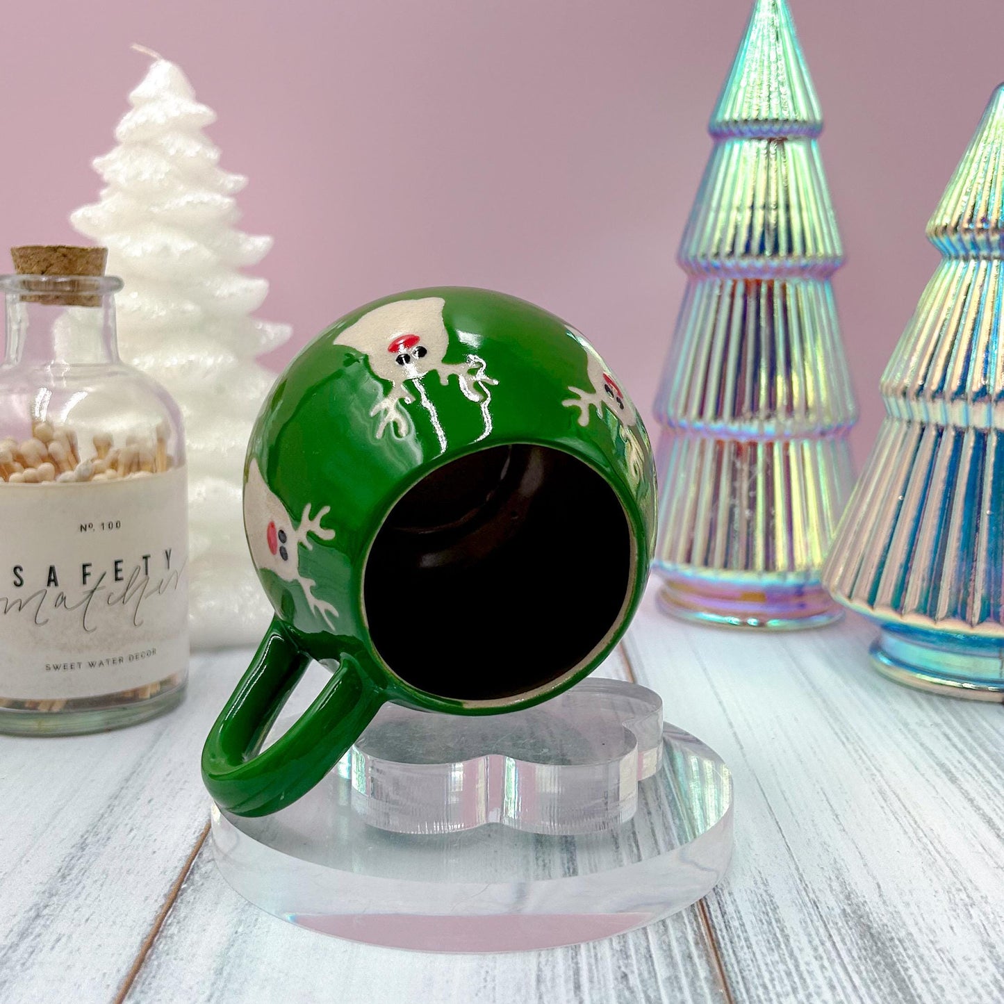 Green Reindeer Ghost 12 oz Mug