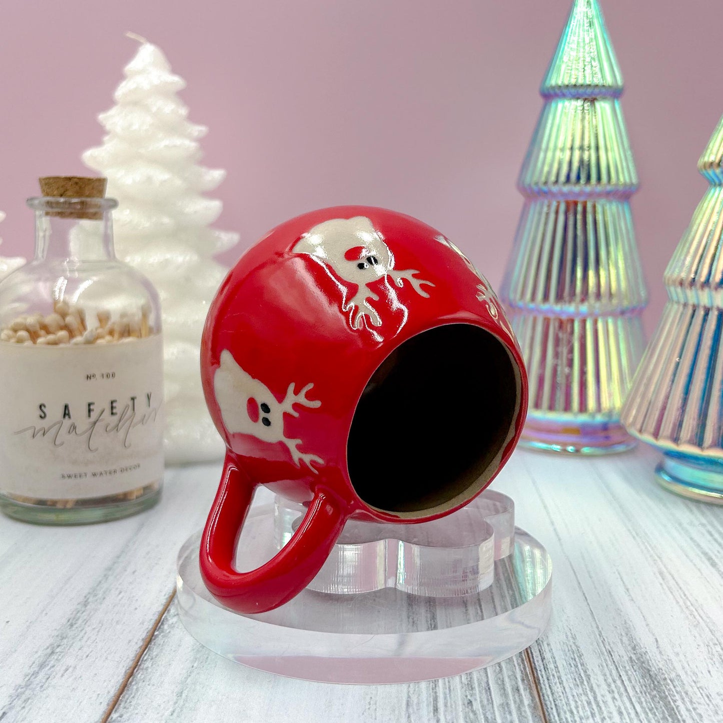 Red Reindeer Ghost 12 oz Mug